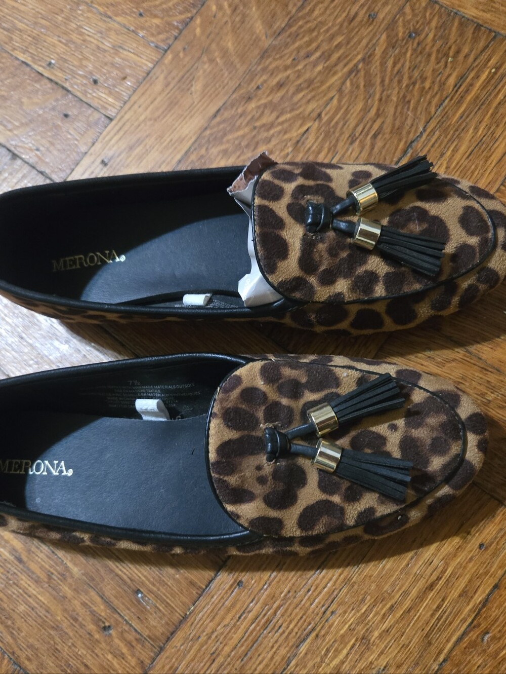 Merona Leopard Tassel Slip-On Loafers in Brown and Black New Never Worn - Picture 6 of 6